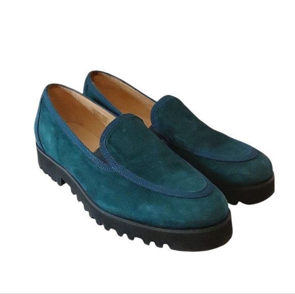 Ron White Solina Platform Lug Sole Green Loafer Flat Size 8.5 - Picture 7 of 12